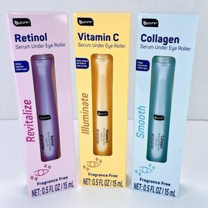 3 Pack B Pure Serum Under Eye Roller - Collagen - Vitamin C - Retinol NEW
